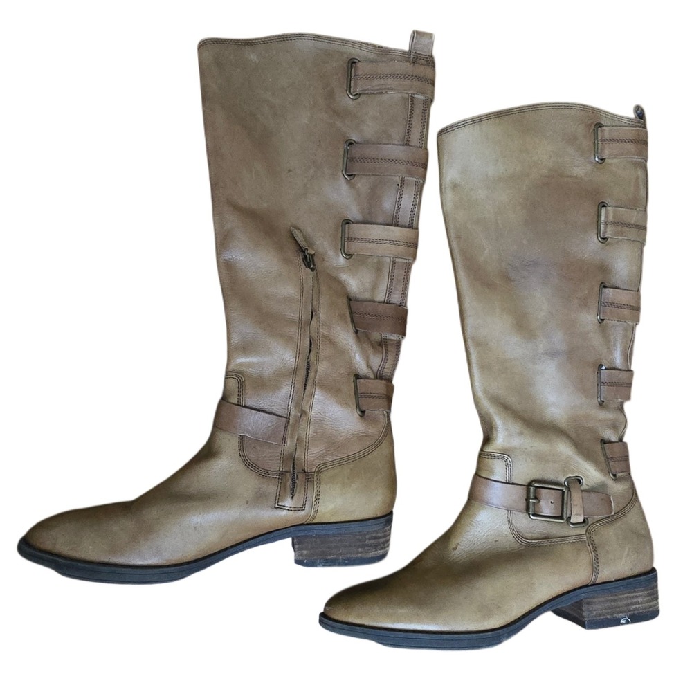 Arturo Chiang Leather Riding Boots Women's 8.5 Brown Knee High Fall Classic